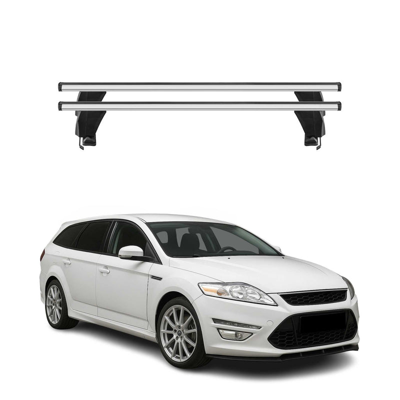 Barres de toit Transversales pour Ford Mondeo mk4 Wagon 2007-2014 Alu Gris 2x