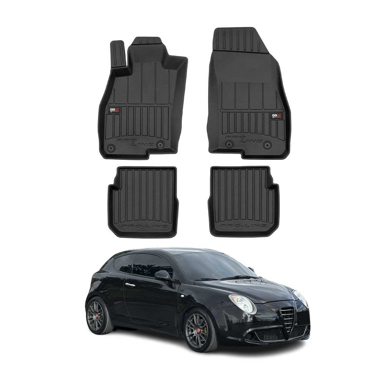OMAC Tapis de sol caoutchouc pour Alfa Romeo Mito 2008-2018 Noir Premium