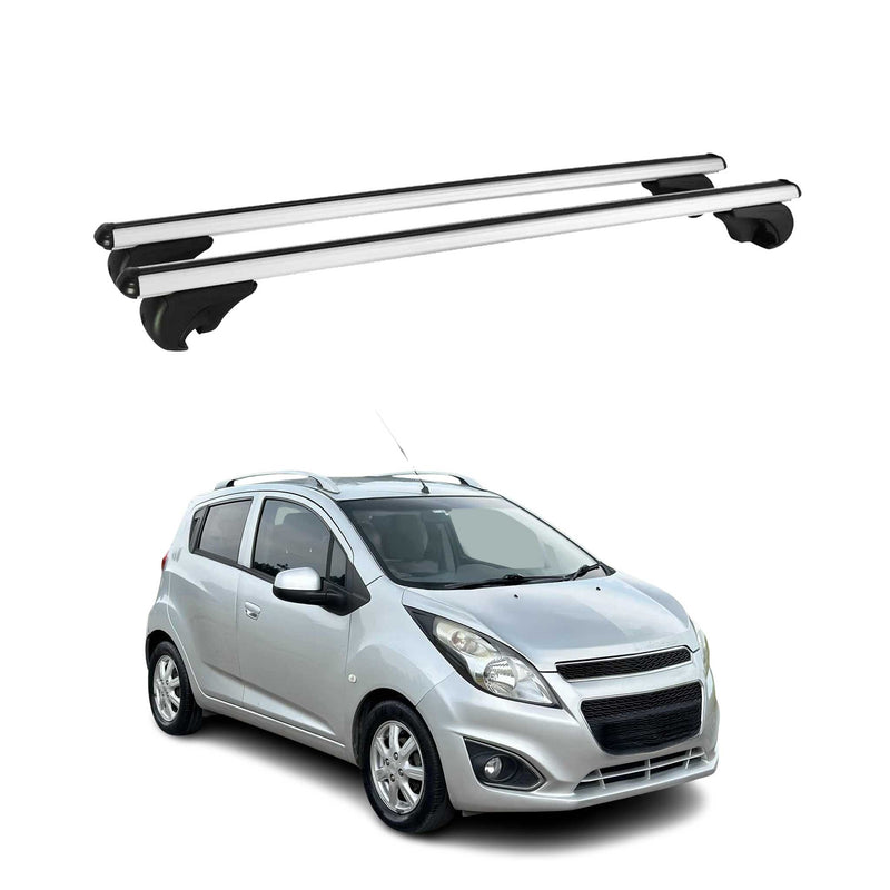 Barres de toit Transversales pour Chevrolet Spark 2010-2015 Aluminium Argent