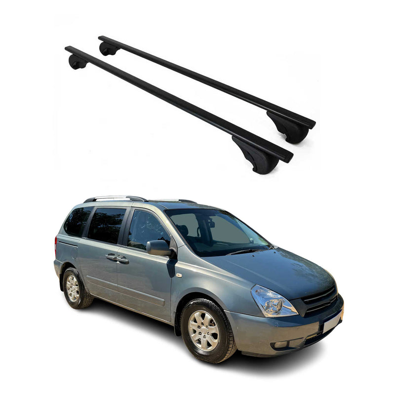 Barres de toit Transversales pour Kia Carnival 2006-2014 Fer Noir