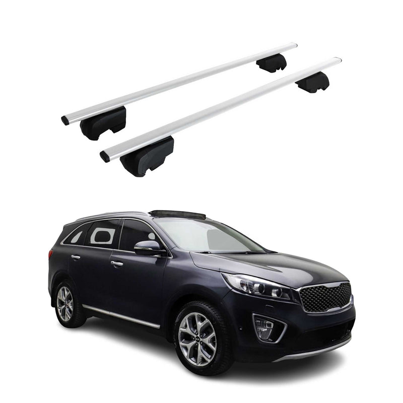 Barres de toit Transversales pour Kia Sorento 2016-2020 Fer Argent ABE