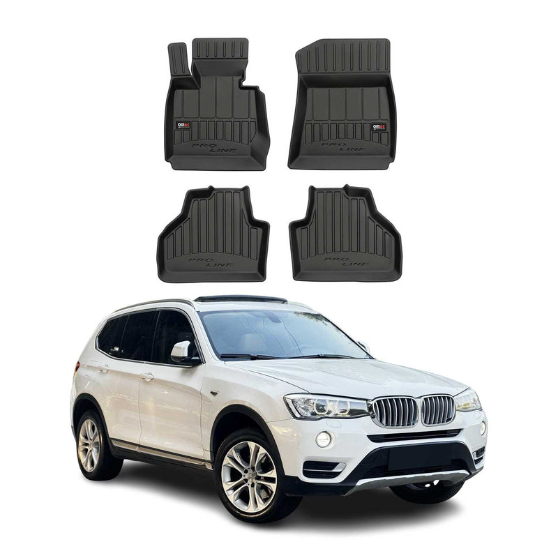 OMAC Tapis de sol caoutchouc pour BMW X3 F25 2010-2017 Noir Premium