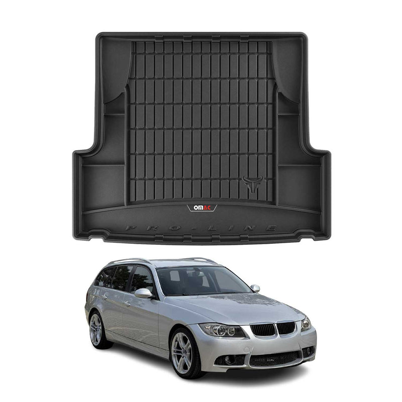 OMAC Tapis de coffre caoutchouc pour BMW Série 3 E91 Break 2004-12 Noir Premium