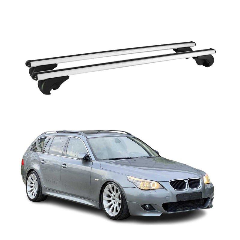 Barres de toit transversales pour BMW Série 5 E61 M5 E61 07-10 Aluminium Argent