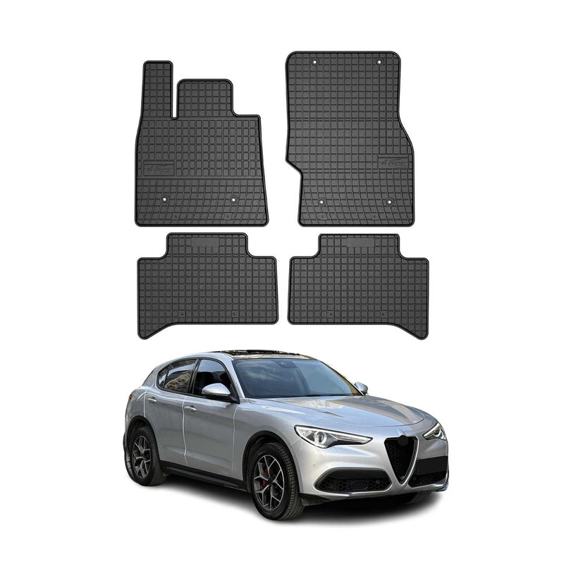 OMAC Tapis de sol pour Alfa Romeo Stelvio 2016-2025 Noir en caoutchouc