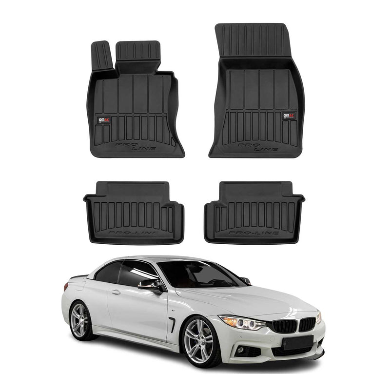 OMAC Tapis de sol caoutchouc pour BMW Série 4 F33 Cabriolet 2013-2020 TPE Noir