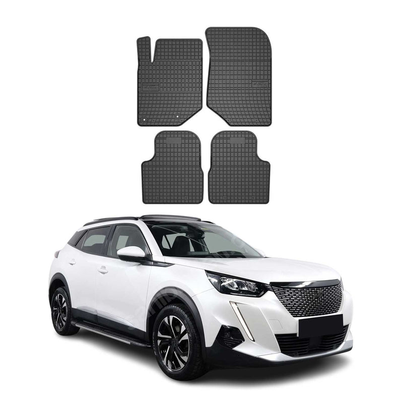 Tapis de Sol pour Peugeot 2008 2019-2022 Caoutchouc Noir