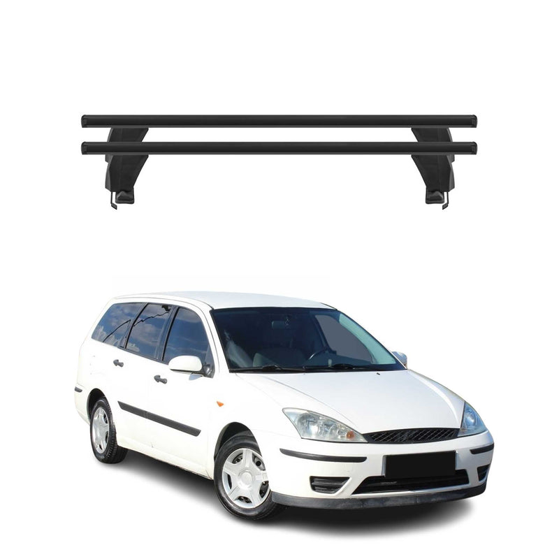 Menabo Barres de toit Transversales pour Ford Focus I Break 1998-2005 Alu Noir