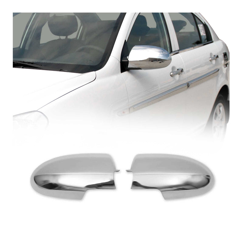 Coques de Rétroviseurs pour Hyundai Accent Era 2005-2012 2x ABS Chrome Argenté