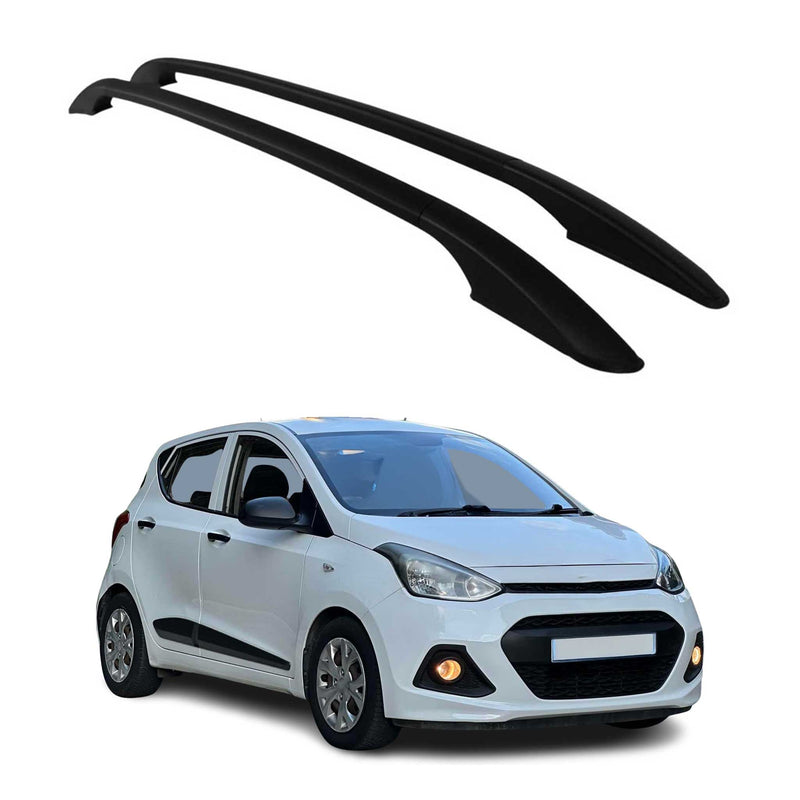 Barres de toit longitudinales pour Hyundai i10 2013-2016 en alu noir