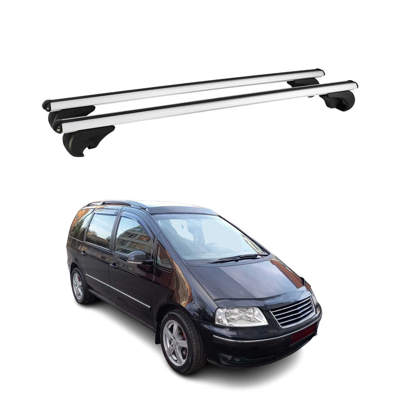 Barres de toit Transversales pour VW Sharan 1995-2010 Aluminium Argent