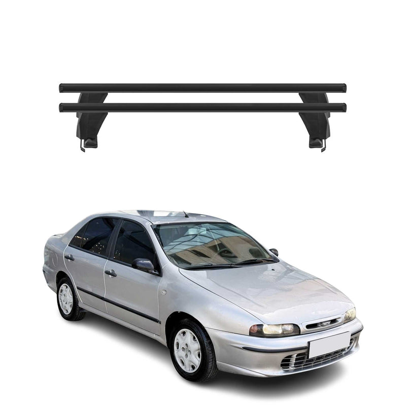 Menabo Barres de toit Transversales pour Fiat Marea 1996-2003 Noir ABE 2x
