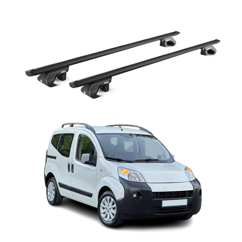 Barres de toit transversales ABE pour Citroen Nemo 2008-2013 3-5 P Alu Noir 2x
