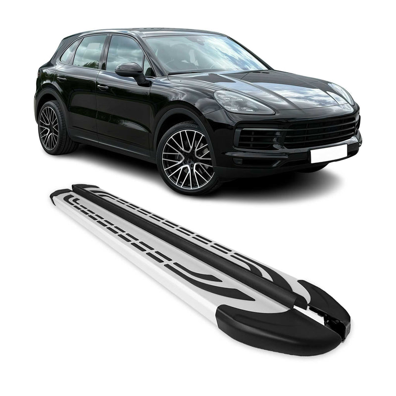 Marchepieds Latéraux pédale pour Porsche Cayenne 2017-2024 Aluminium Gris 2Pcs