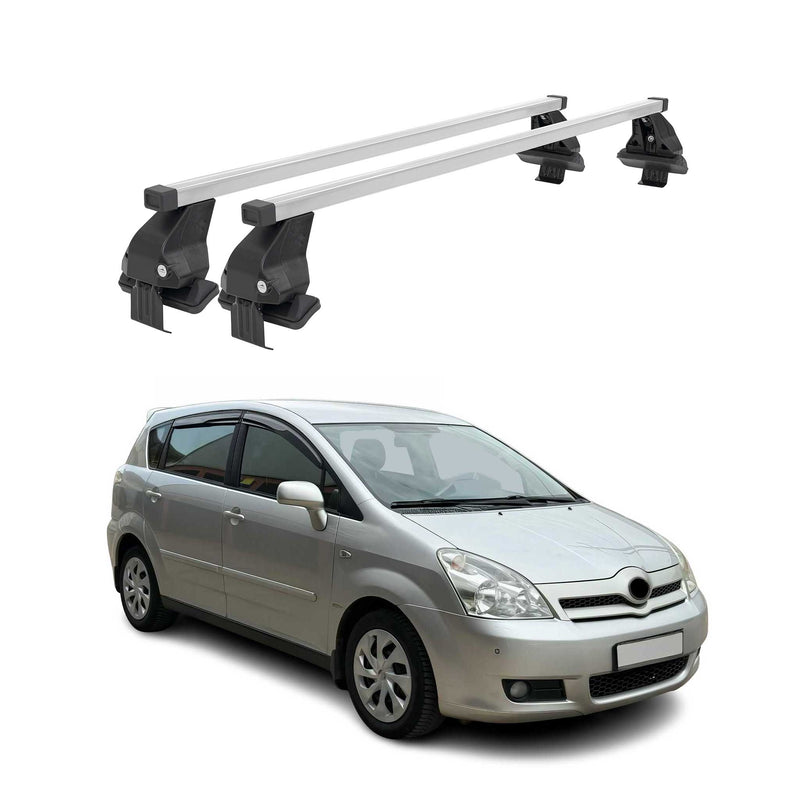 Barres de toit transversales pour Toyota Corolla Verso 2004-2007 Acier Gris