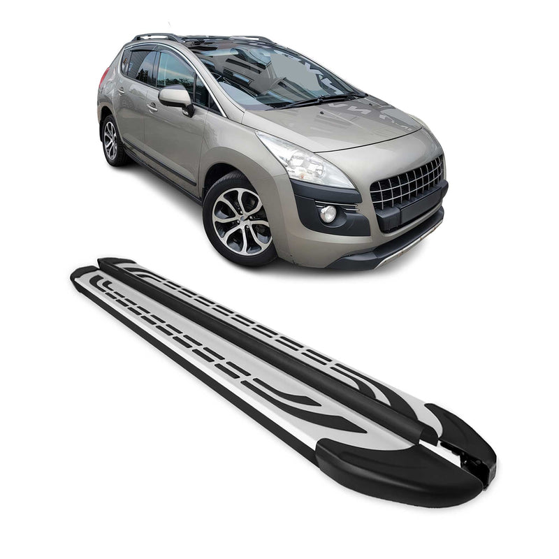 Marchepieds Latéraux pédale pour Peugeot 3008 2009-2016 Aluminium Gris Noir 2x