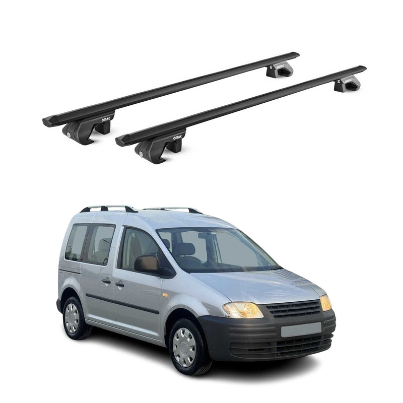Barres de toit transversales pour VW Caddy 2003-2020 3-5 P Alu Noir 2x ABE
