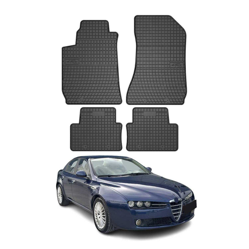OMAC Tapis de sol pour Alfa Romeo 159 / 159 Sportwagon 2005-2012 Noir caoutchouc