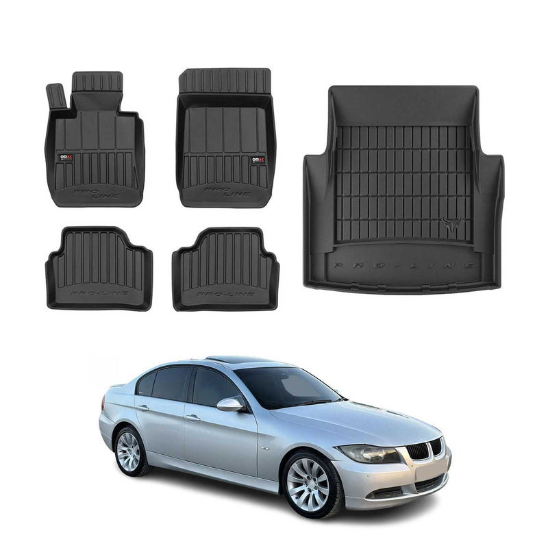OMAC Kit Tapis de sol et coffre pour BMW Série 3 E90 Berline 2004-2011 TPE