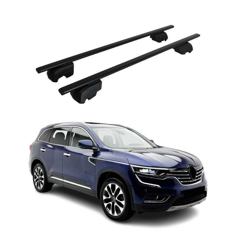 Barres de toit Transversales pour Renault Koleos 2017-2023 Fer Noir ABE