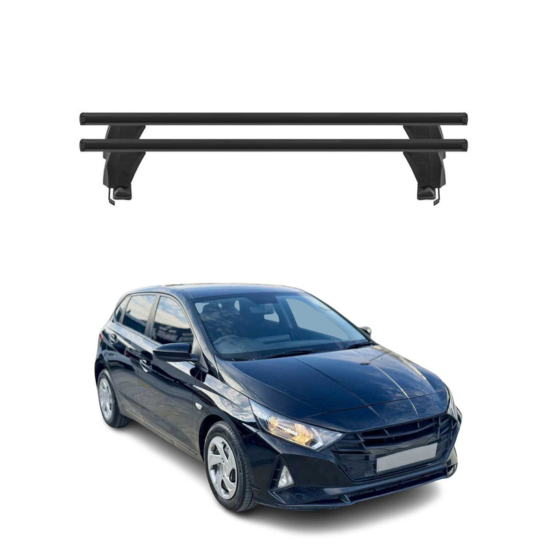 Menabo Barres de toit Transversales pour Hyundai i20 2020-2025 Noir ABE 2x