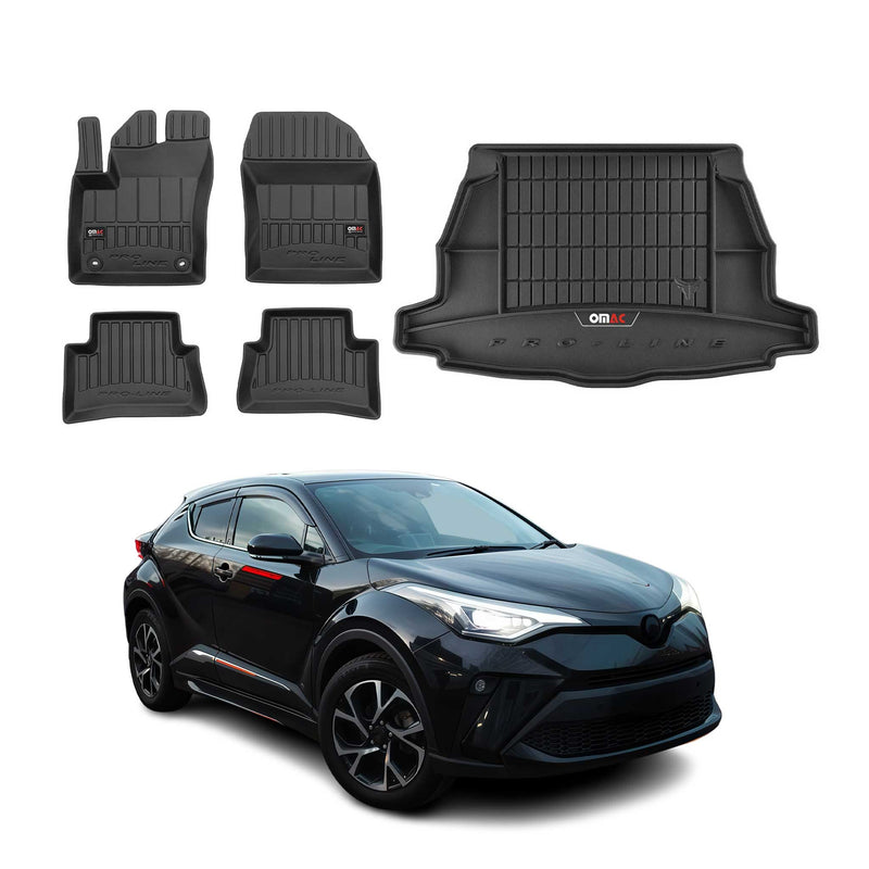 Kit Tapis de Sol et Coffre pour Toyota C-HR 2016-2022 TPE Noir