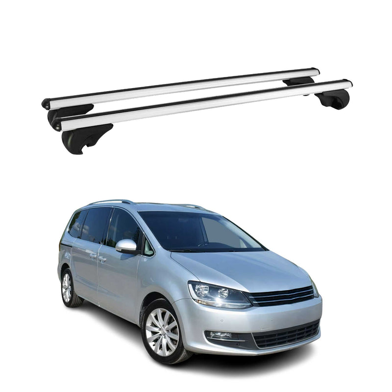 Barres de toit Transversales pour VW Sharan 2010-2024 Aluminium Argent