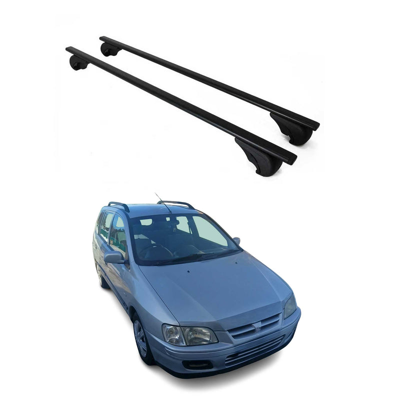 Barres de toit Transversales pour Mitsubishi Space Star 1999-2005 Fer Noir