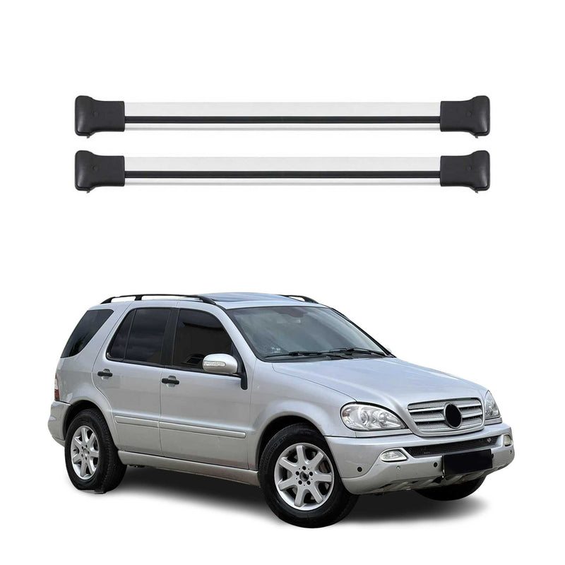 Barres de toit transversales pour Mercedes Classe M W163 1997-2005 Alu Gris