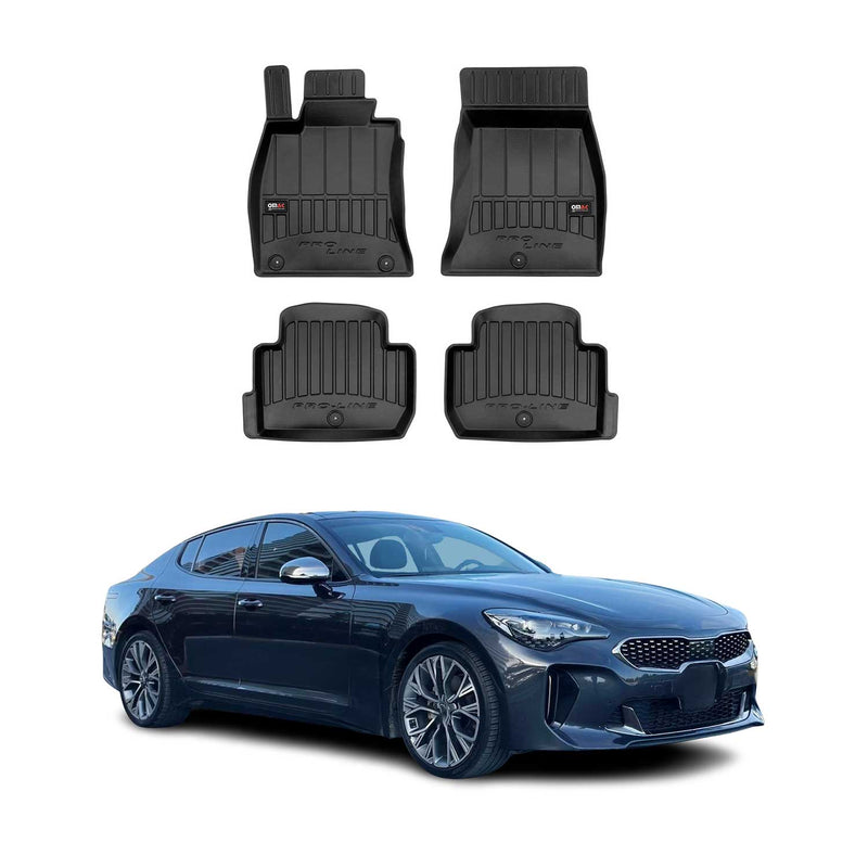 OMAC Tapis de sol en caoutchouc pour KIA Stinger 2017-2023 Noir Premium
