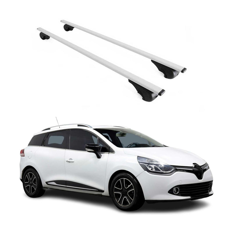 Barres de toit Transversales pour Renault Clio Grandtour 2012-2019 Fer Argent