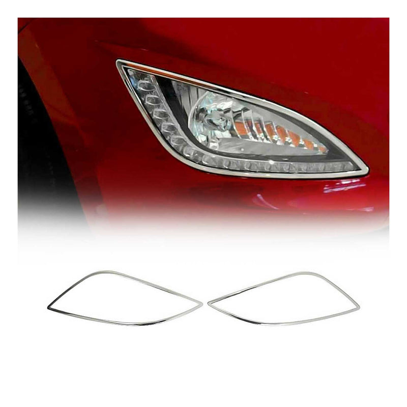 Cadre Phare Antibrouillard pour Hyundai i20 FL 2012-2014 en Acier Inox Chromé 4x