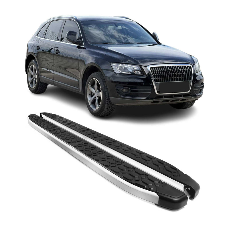 Marchepieds latéraux pédale pour Audi Q5 8RB 2008-2017 Gris Noir Aluminium 2Pcs
