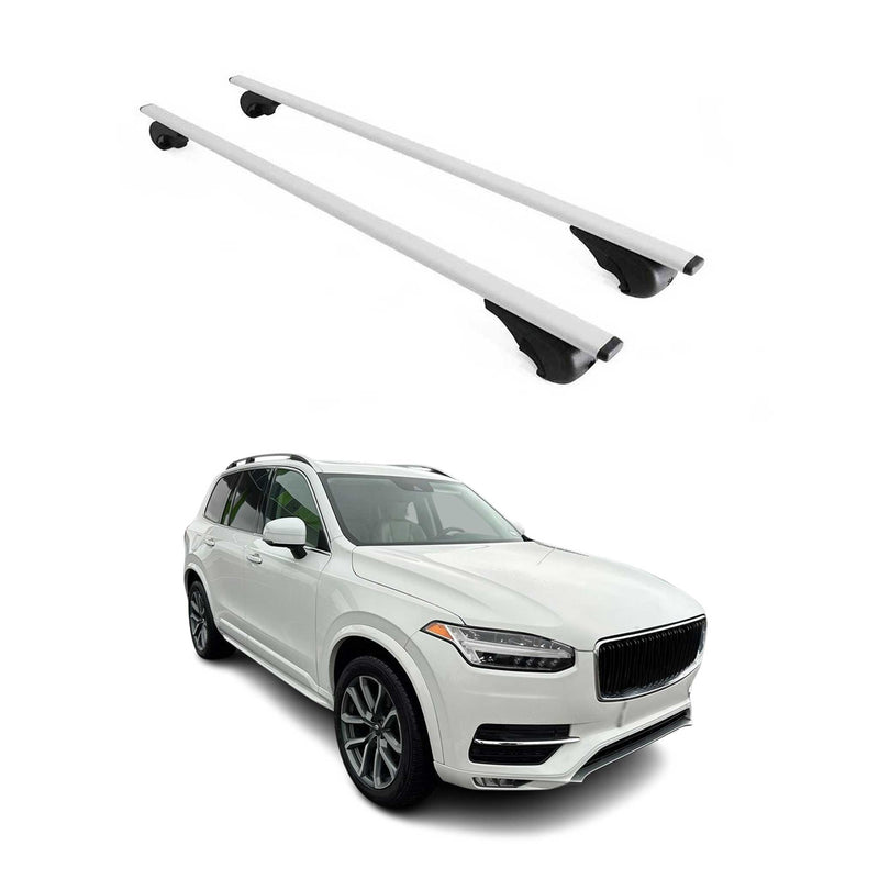 Barres de toit Transversales pour Volvo XC90 2015-2020 Fer Argent