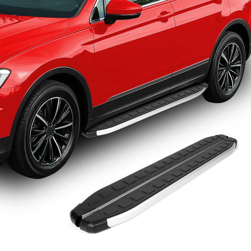 Marchepieds Latéraux pour Jeep Compass 2017-2025 Aluminium Noir Gris 2Pcs