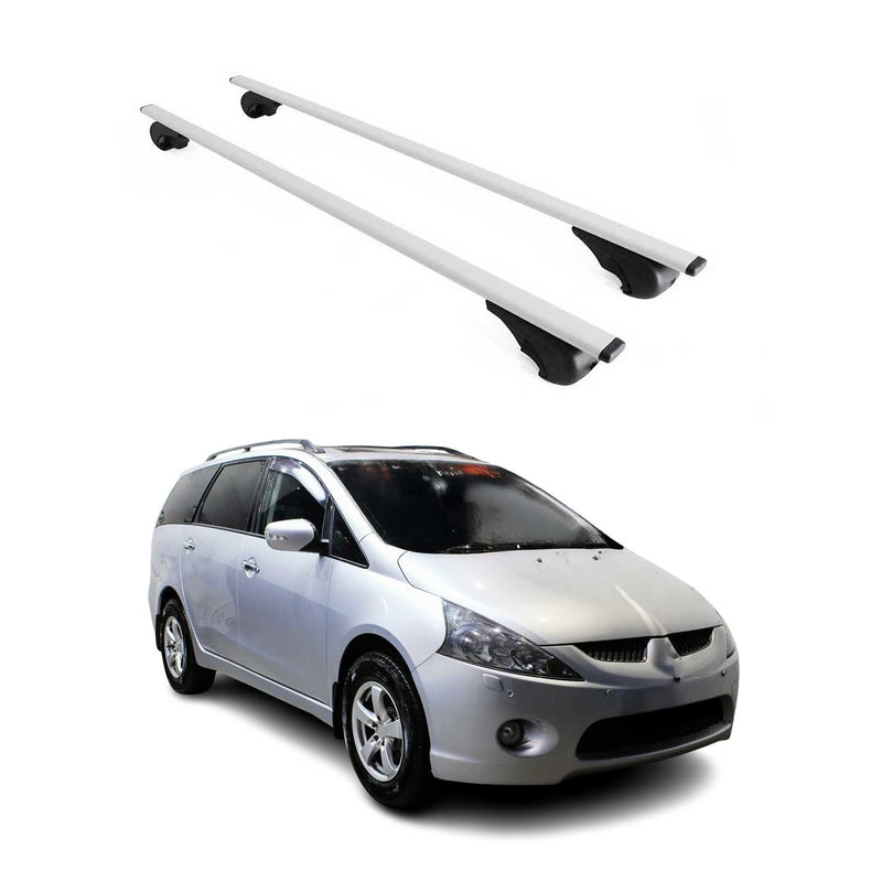 Barres de toit Transversales pour Mitsubishi Grandis 2004-2011 Fer Argent