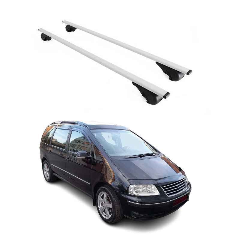 Barres de toit Transversales pour VW Sharan 1995-2010 Fer Argent