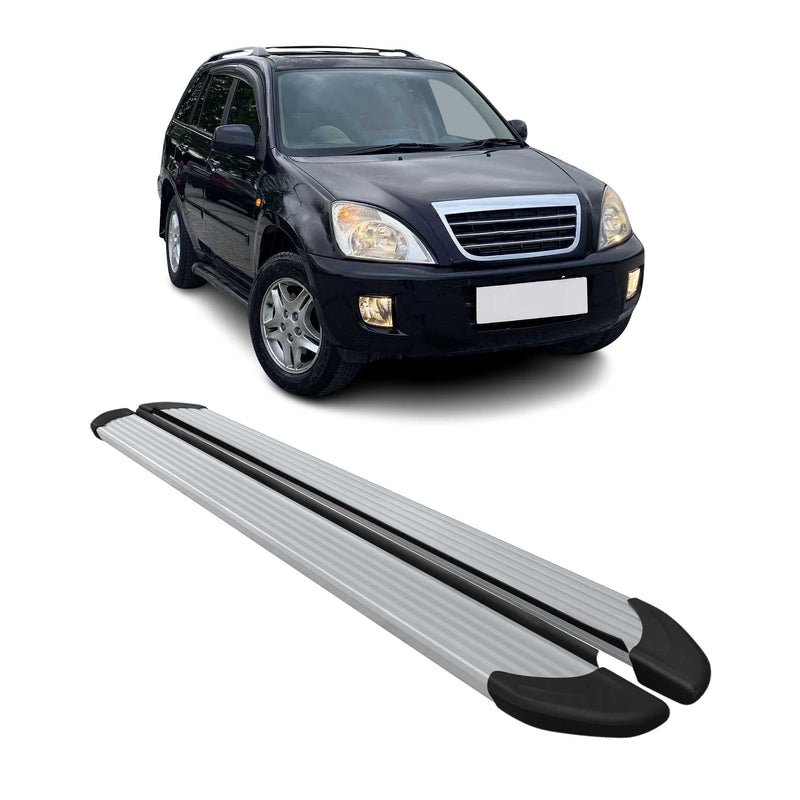 Marchepieds Latéraux pédale pour Chery Tiggo 2005-2014 Aluminium Argent 2Pcs