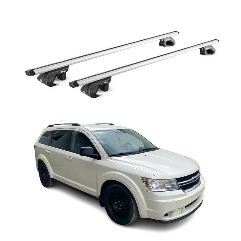 Barres de toit transversales ABE pour Dodge Journey 2008-2011 5 P Alu Gris 2x