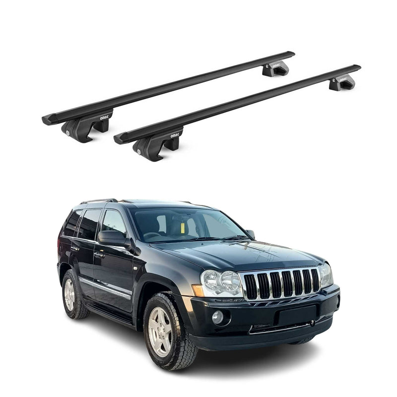Barres de toit transversales ABE pour Jeep Grand Cherokee WK 2005-2011 Noir 2x