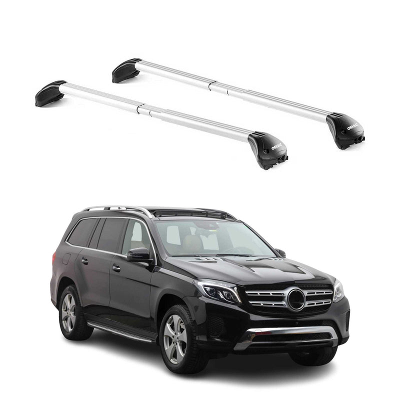Barres de toit pour Mercedes GLS X166 2016-2019 5P Gris Argenté 2 pièces ABE