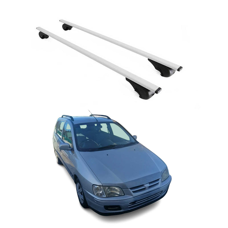 Barres de toit Transversales pour Mitsubishi Space Star 1999-2005 Fer Argent