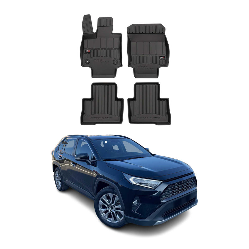 OMAC Tapis de sol en caoutchouc pour Toyota RAV4 2018-2024 Hybrid Noir Premium