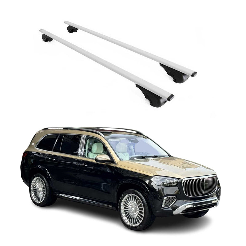 Barres de toit Transversales pour Mercedes GLS X167 2020-2024 Fer Argent