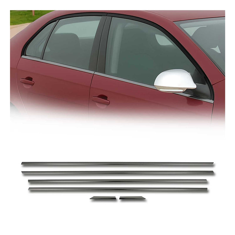 Garniture de Fenêtre pour VW Jetta Berline 2010-2018 Acier Inox Foncé 6Pcs