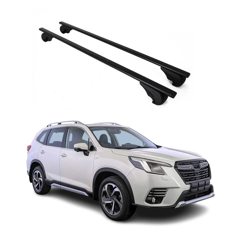 Barres de toit Transversales pour Subaru Forester 2018-2024 Fer Noir