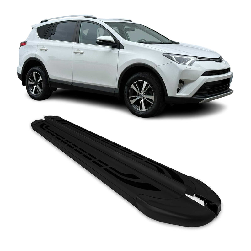Marchepieds Latéraux pédale pour Toyota RAV4 2013-2018 Aluminium Noir 2Pcs