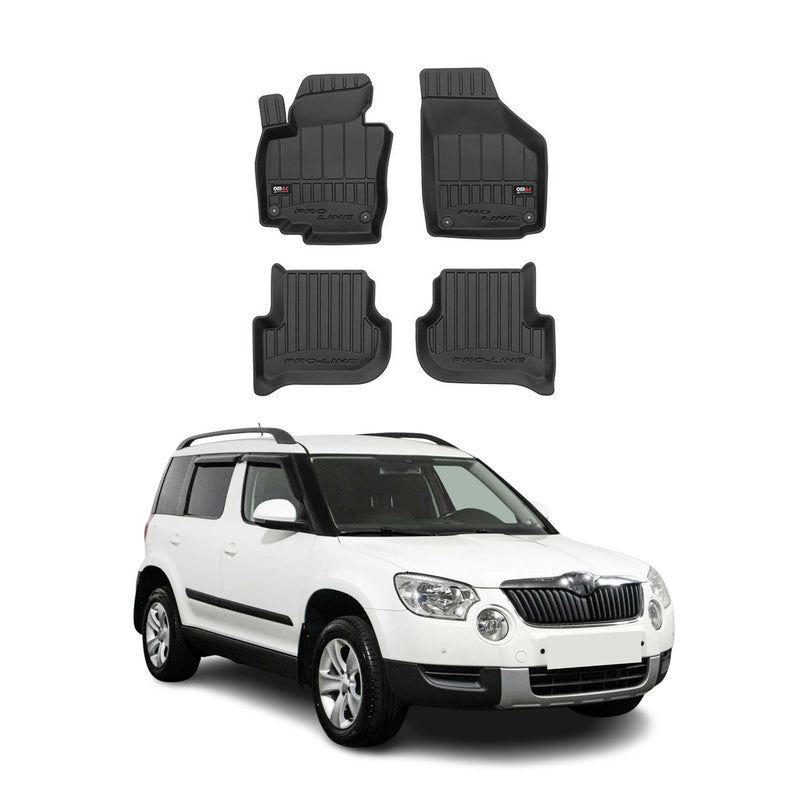 Tapis de Sol pour Skoda Yeti 2009-2017 Caoutchouc TPE Noir