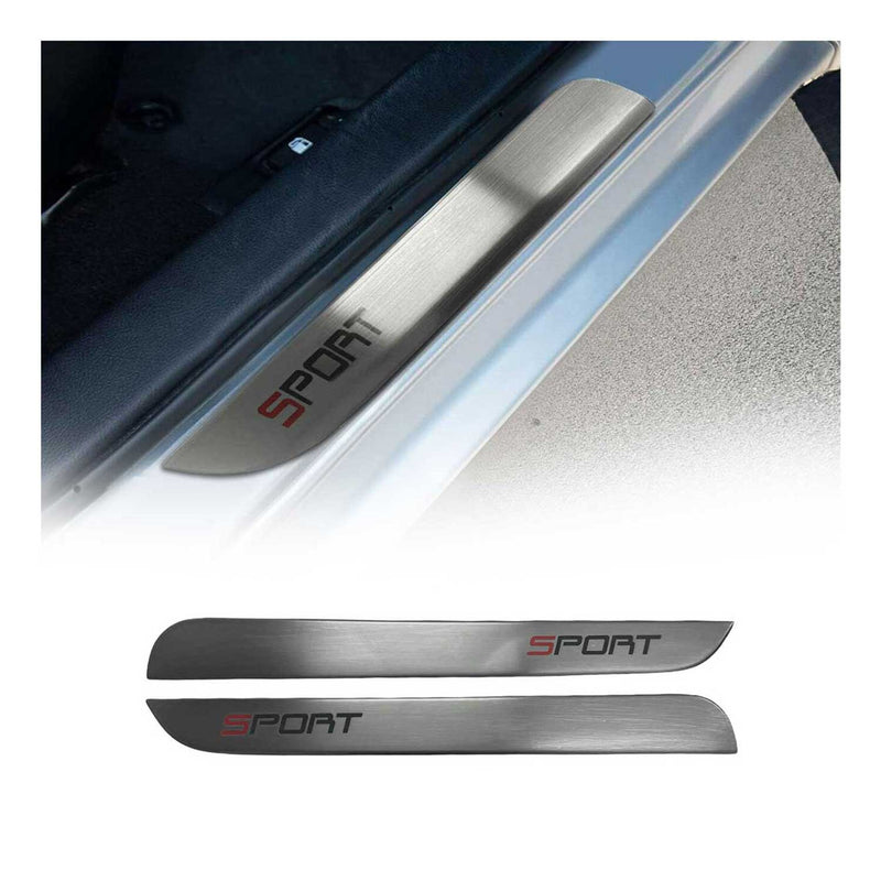 Couverture de Seuil de porte pour Opel Crossland X 2017-2025 inox chromé 2Pcs
