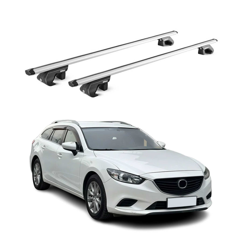 Barres de toit transversales ABE pour Mazda 6 SW GJ-GL 2013-2025 5 P Alu Gris 2x